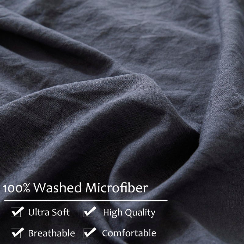 MOVE OVER Navy Blue Pom Poms Pillowcases, Dark Blue Pillowcases Set of 2, 100% Soft Washed Microfiber, Soft Navy Pillow Shams King Size, 2 Pack (King, Navy Blue) - Image 5